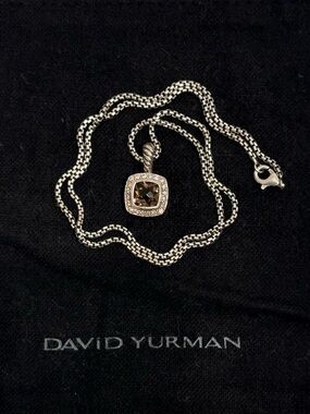 David Yurman Albion Sterling Silver Pendant Necklace with Morganite and Diamonds